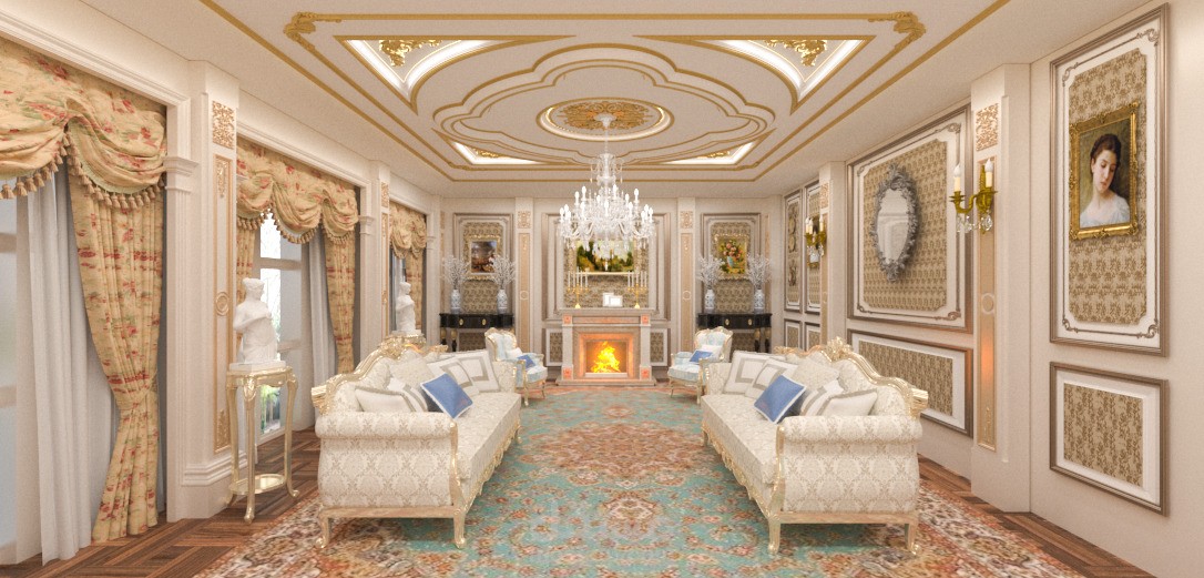 تصميم داخلى  فيلا على التراز الكلاسيك