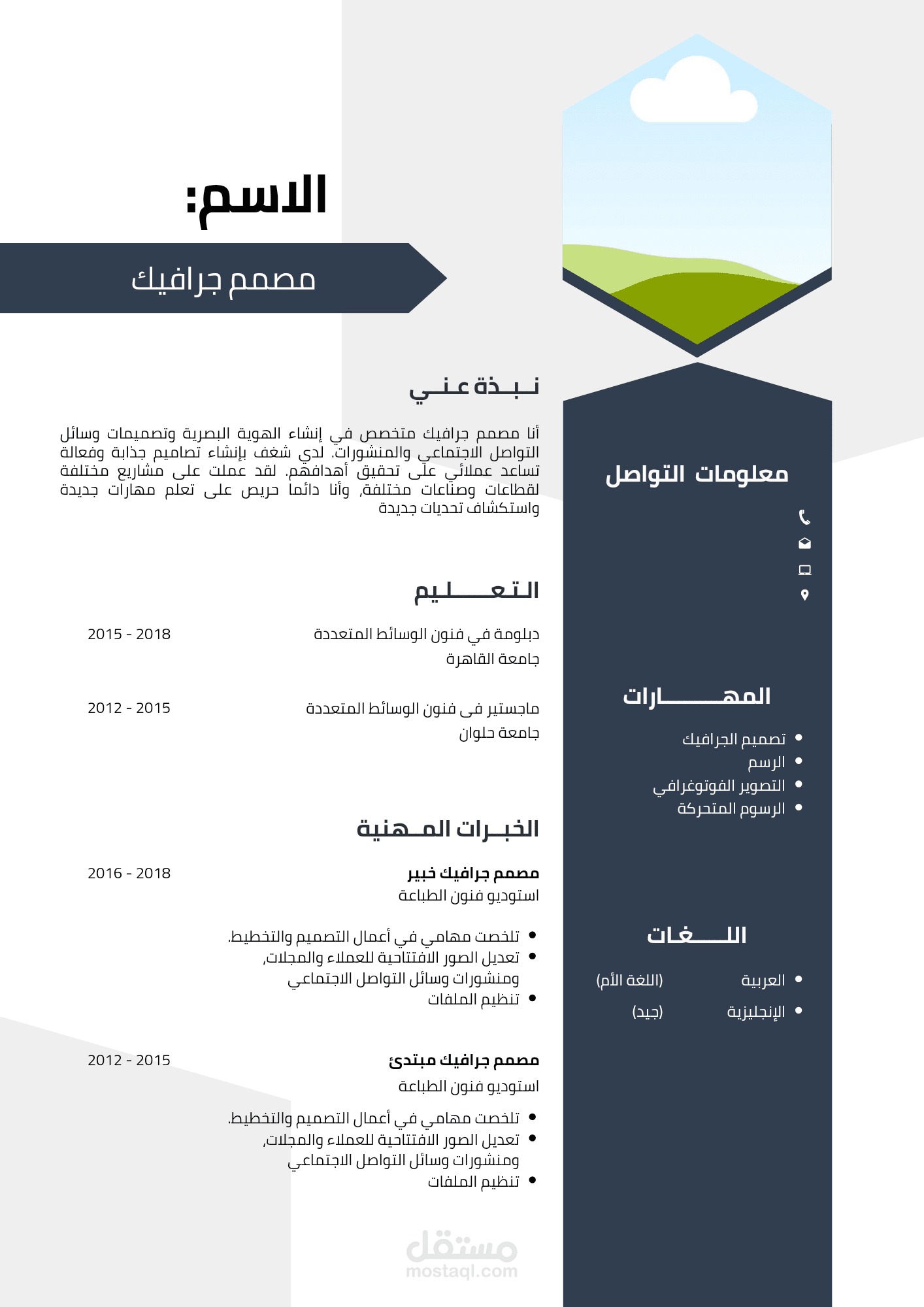 CV  سيرة ذاتية بشكل محترف