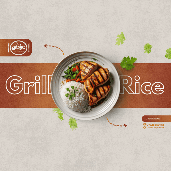 تصميم إعلان سوشيال ميديا لمطعم JOKER – وجبة Grill & Rice