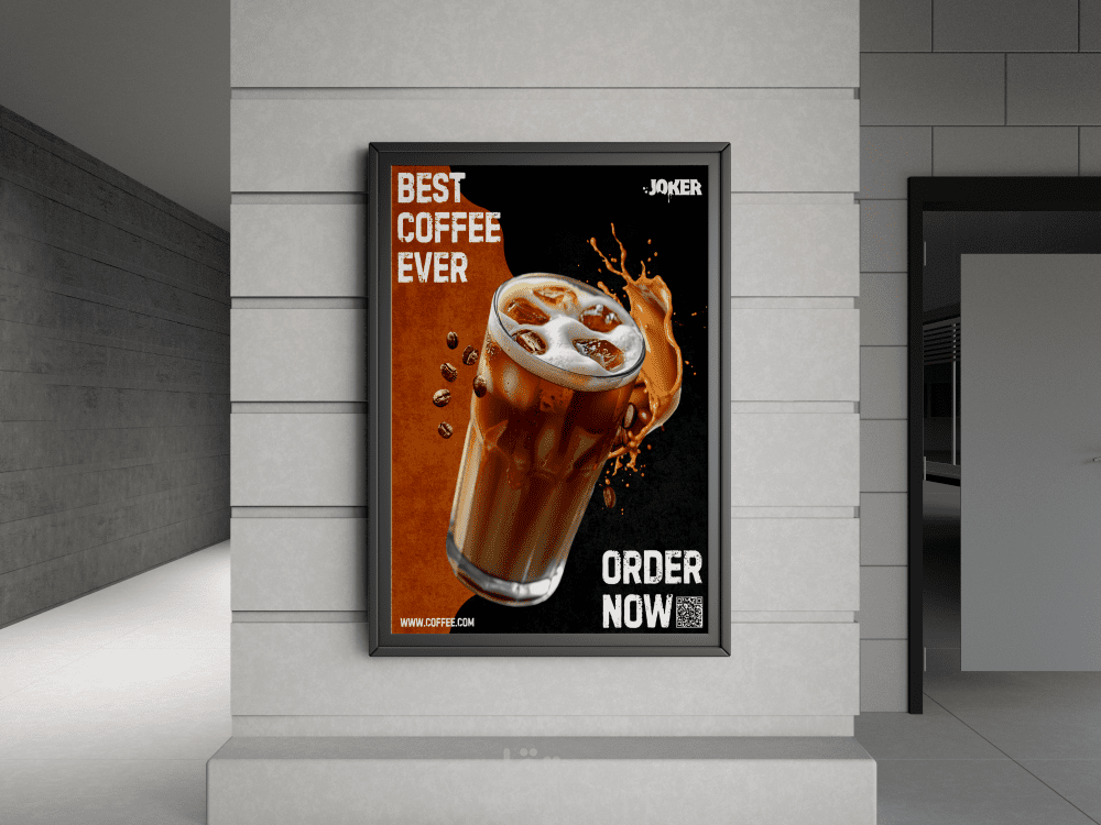 تصميم إعلان سوشيال ميديا لمشروب القهوة الباردة – JOKER Café