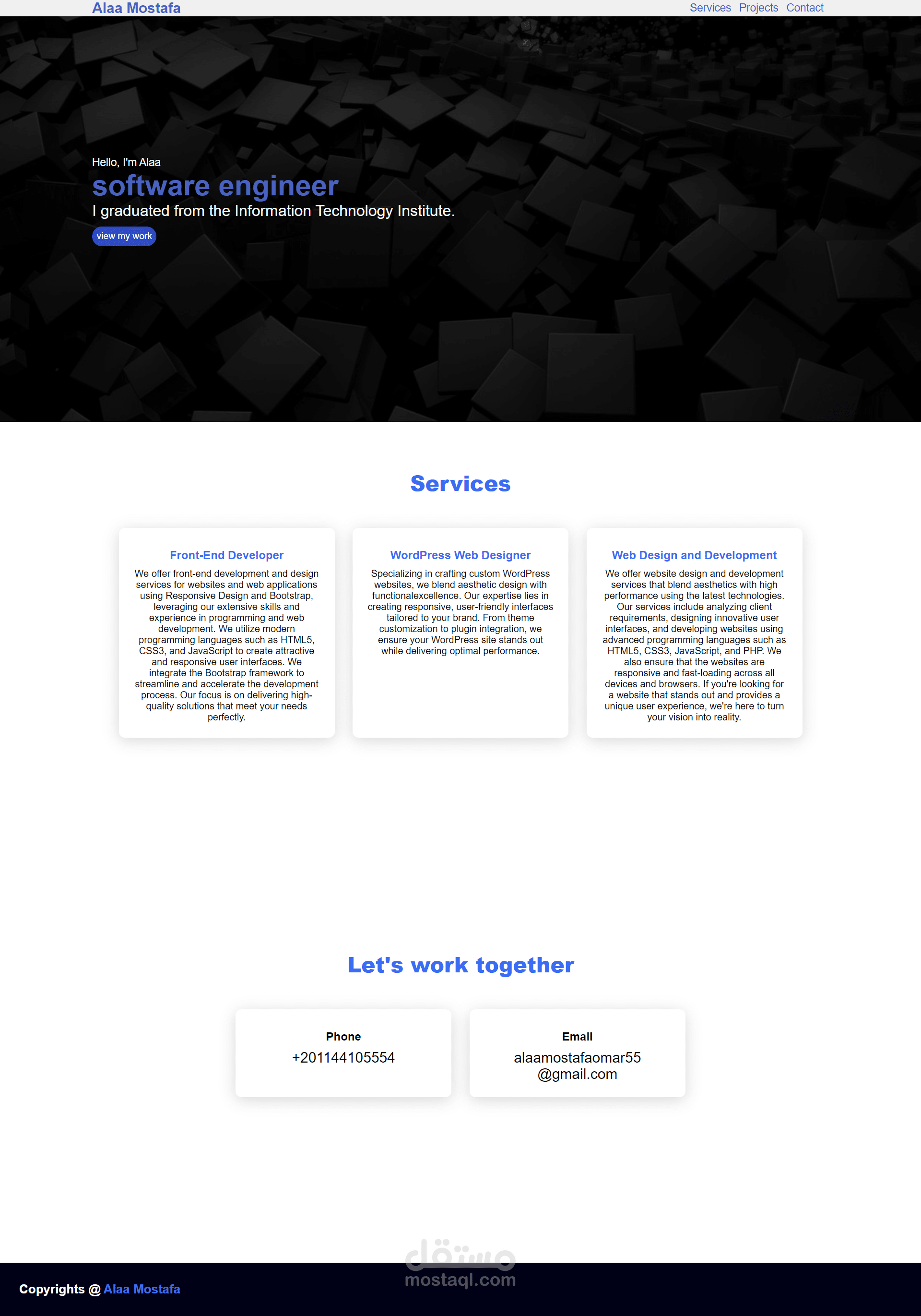 تصميم وتطوير موقع شخصي بأحدث تقنيات الويب: باستخدام HTML5 وCSS3 لتقديم هوية فريدة وخدمات مبتكرة