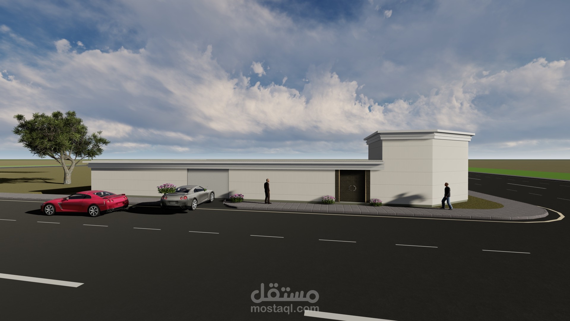 تصميم سور وملحق بالريفت والواجهه باللوميون