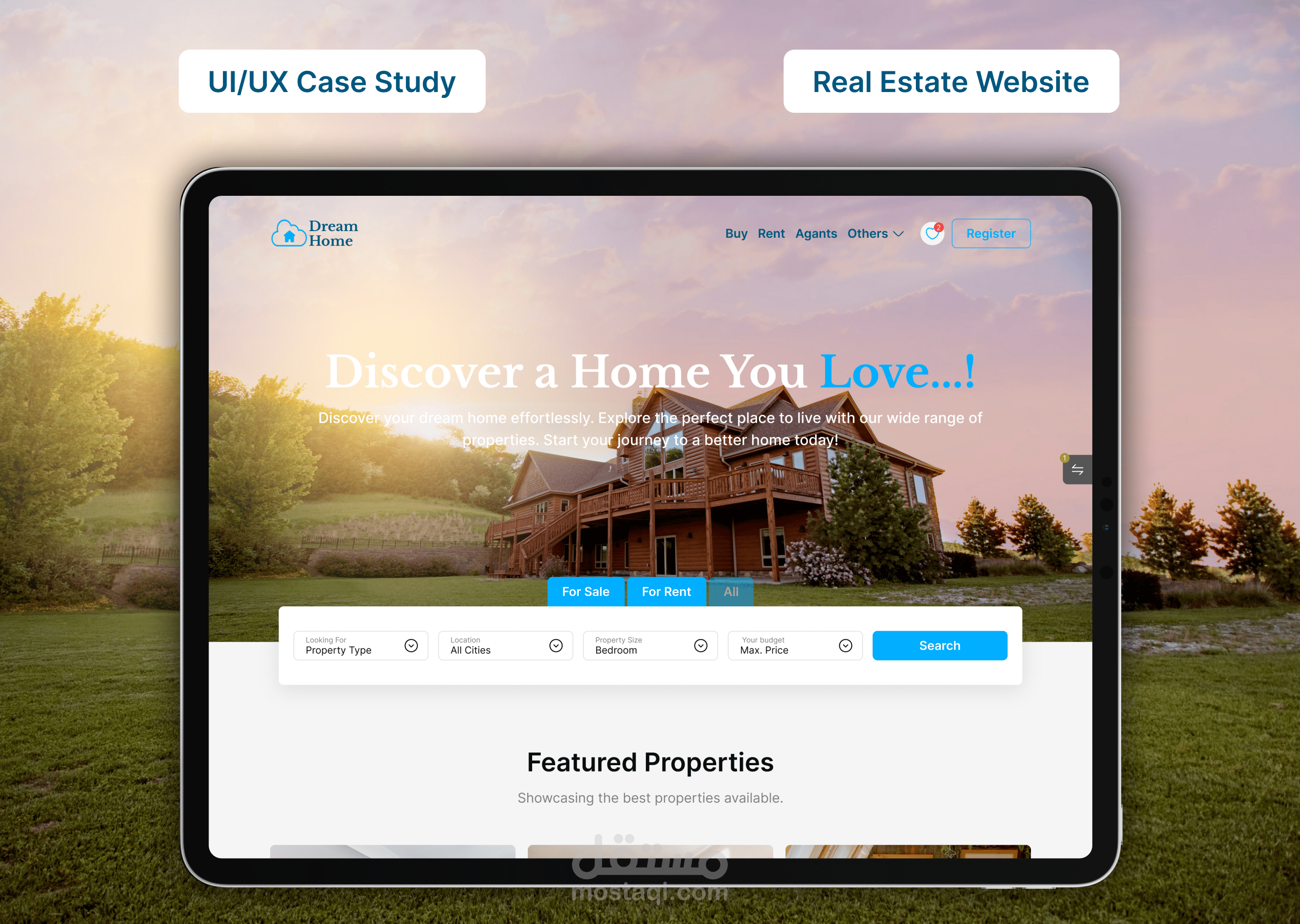 موقع إلكتروني للعقارات مع تجربة مستخدم مميزة