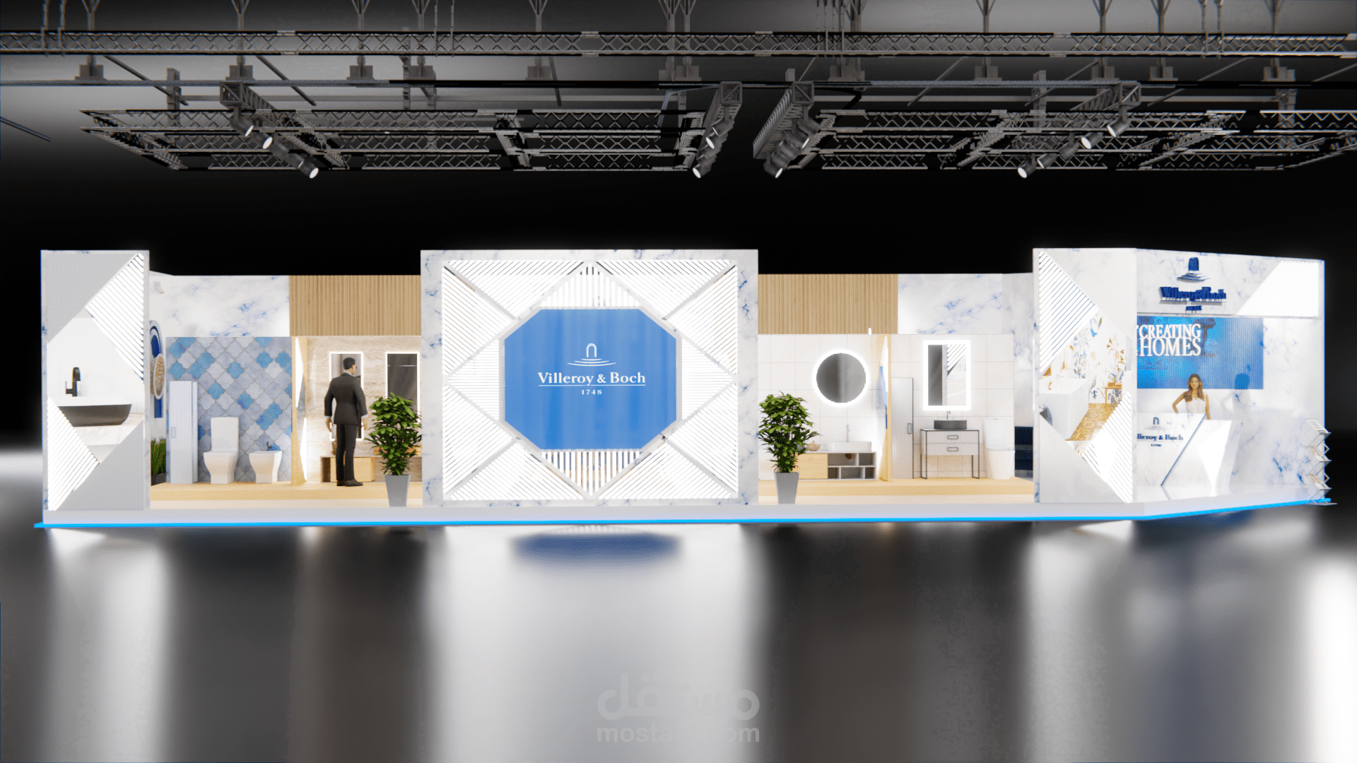 تصميم ثري دي لمعرض فيلوري اند بوخ للادوات الصحية