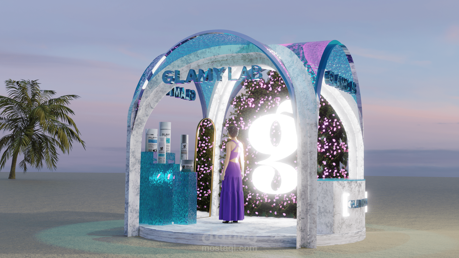 تصميم بوث 3D لشركة جلامي لاب