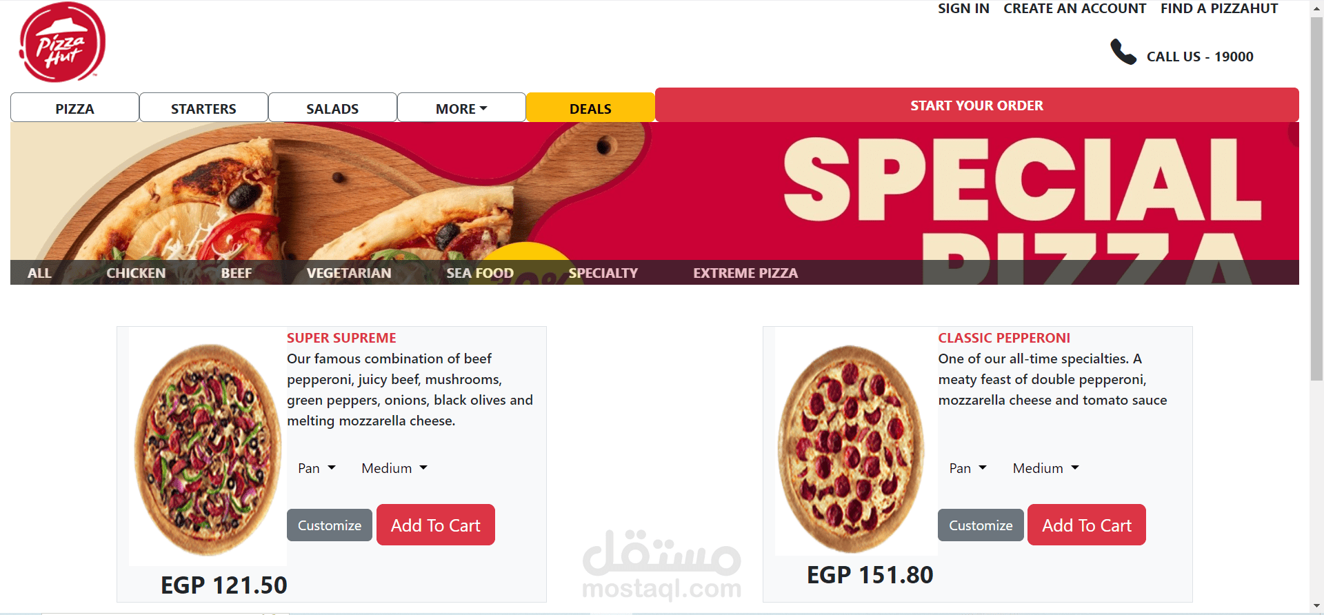 PizzaHut Clone