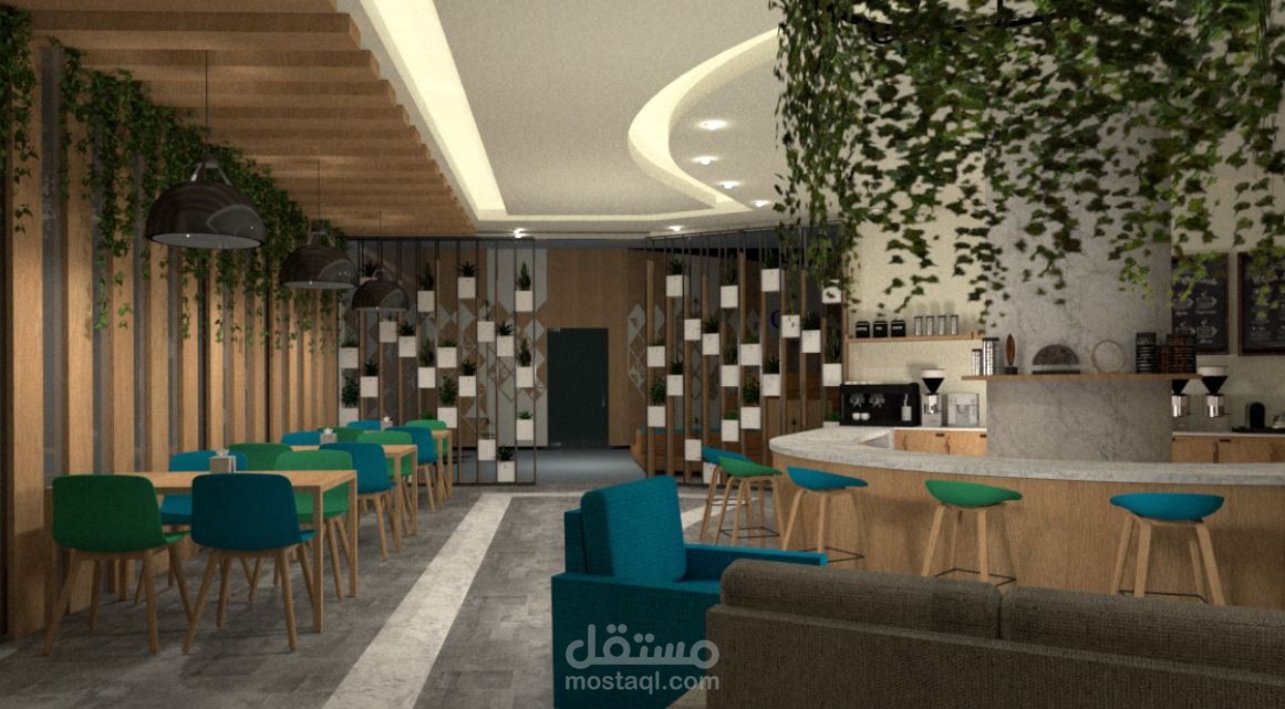 تصميم داخلي لمنطقة استراحة