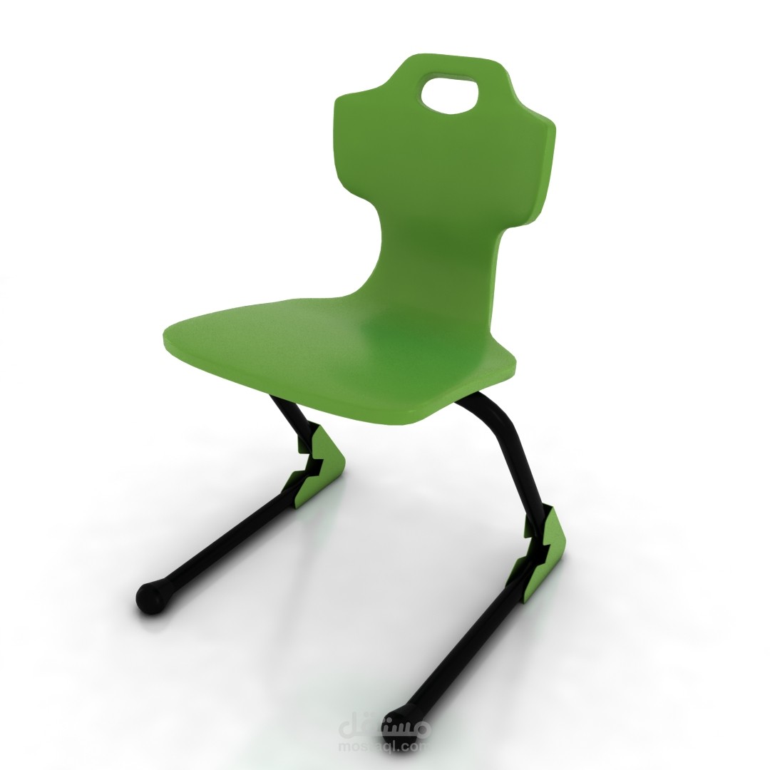 plastic chair with metal legs