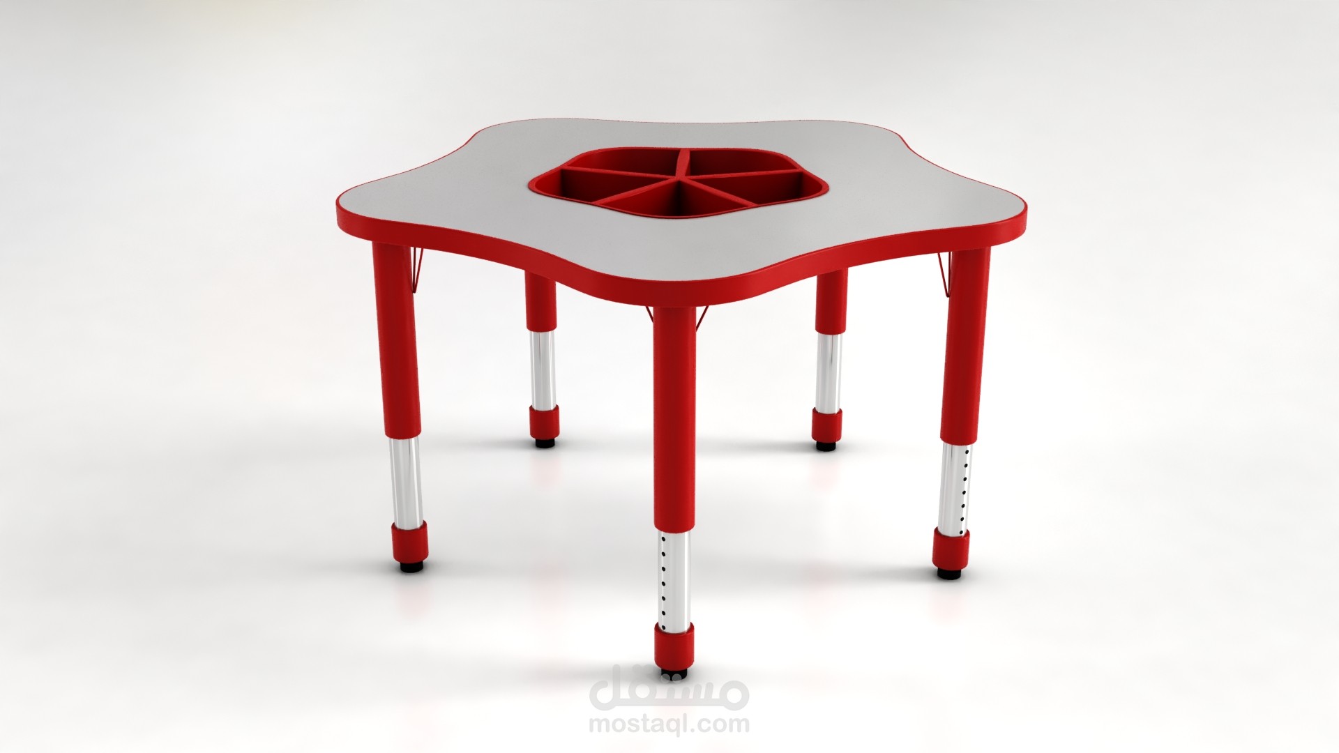 Different shapes of plastic tables