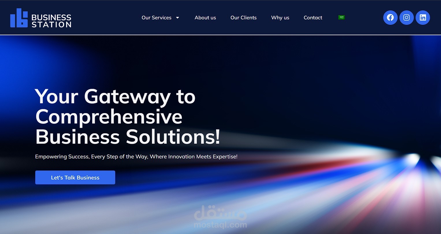 One-page website for Business Station