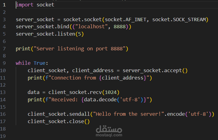 TCP Server Script: Greeting Clients with Python Socket Module