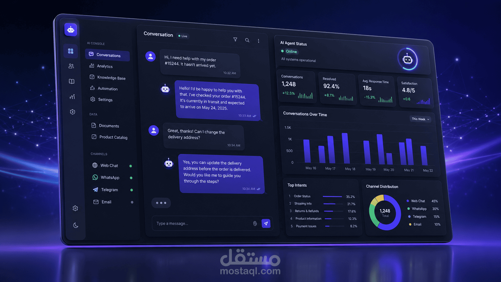 Customizable Customer Service AI Agent — وكيل ذكاء اصطناعي لخدمة العملاء 'قابل للتخصيص'