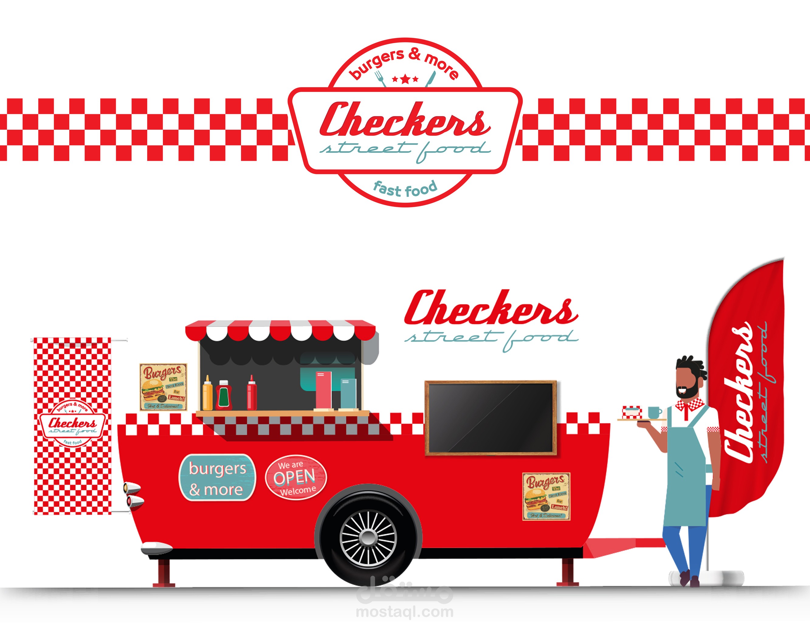 تصميم تغليف (Packaging) لمطعم CHECKERS