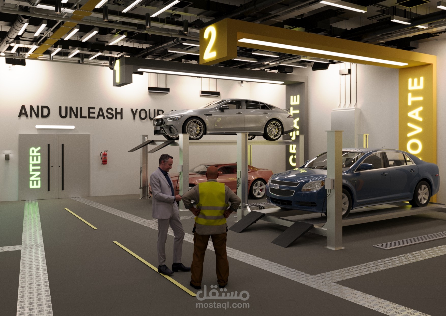تصميم مركز ابتكار وتطوير صناعة المركبات السعودية