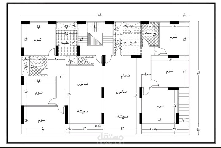 تصميم مخطط افقي لمنزل ،، البلان المعماري