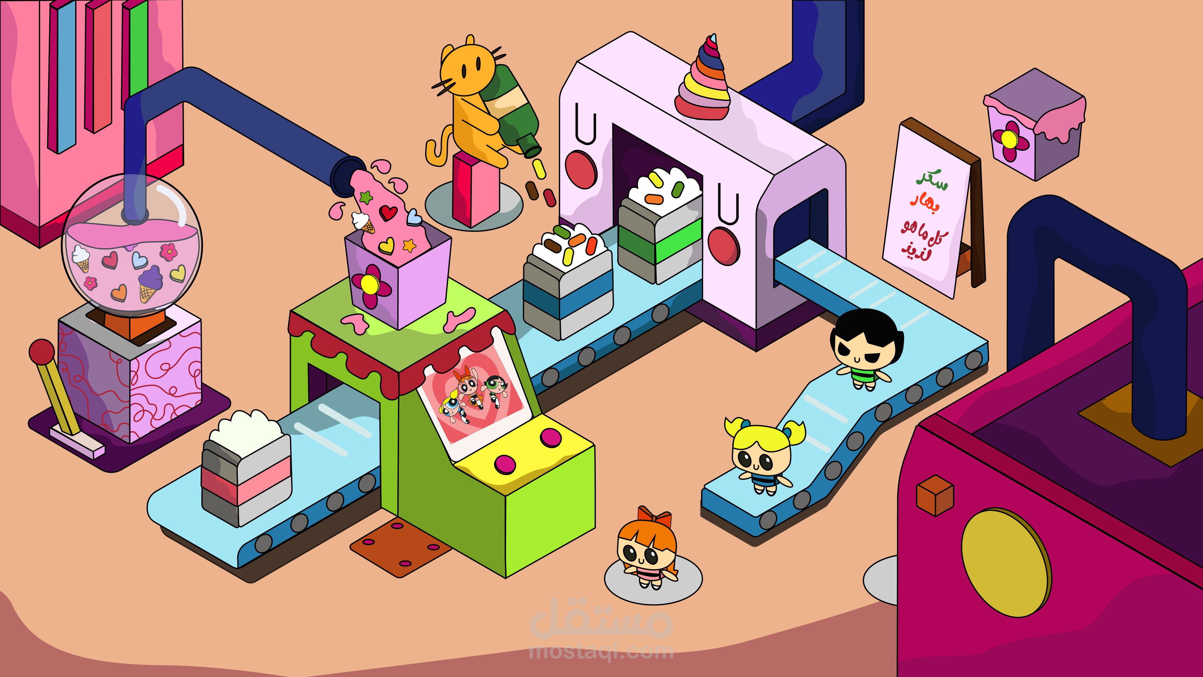 تصميم مشهد isometric