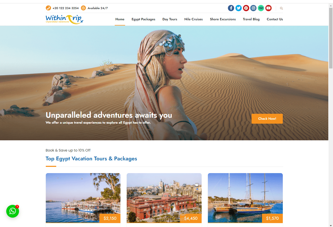 website travel agency