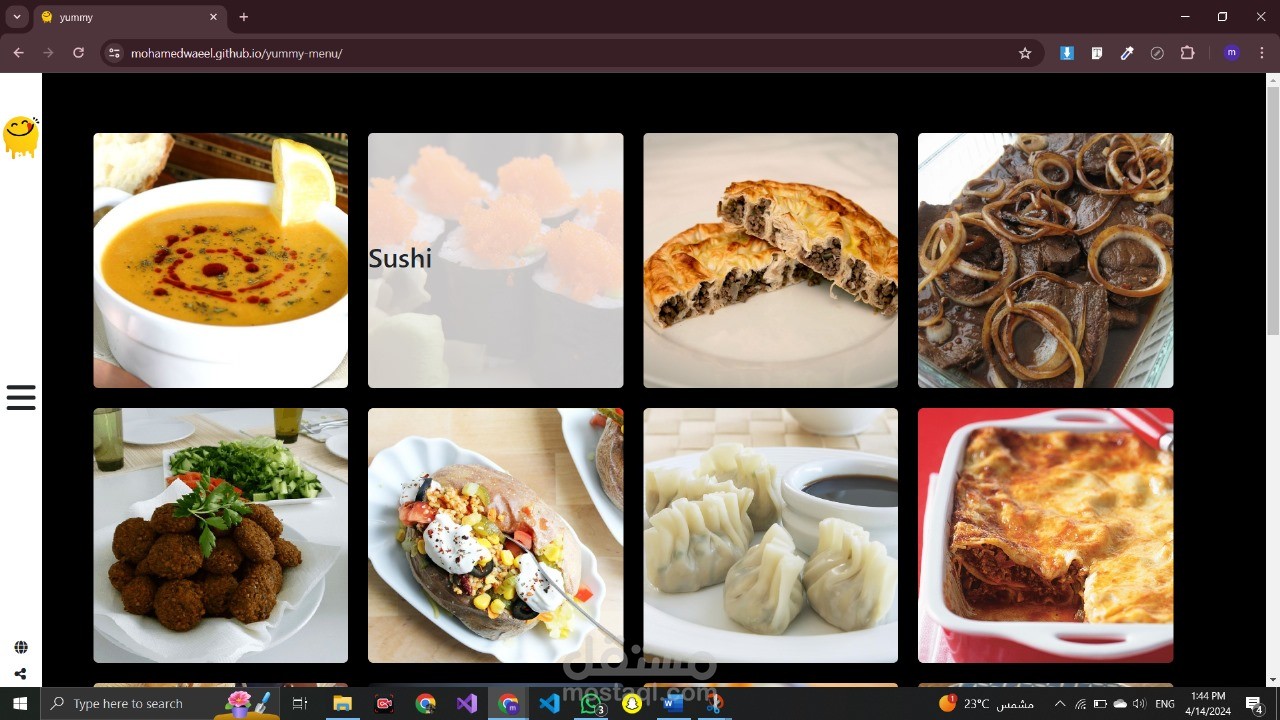 Yummy Menu Website