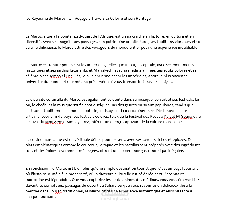 Le Royaume du Maroc : Un Voyage à Travers sa Culture et son Héritage