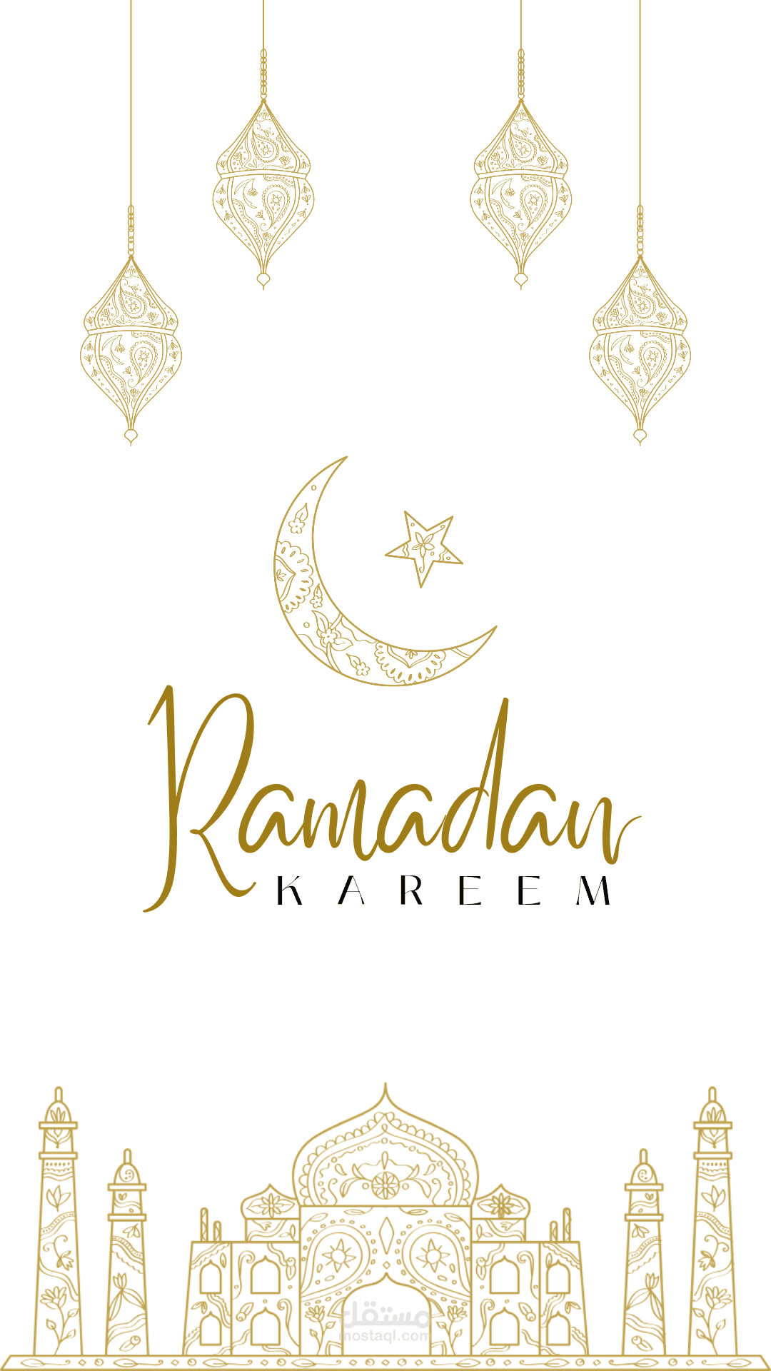 تصميم كارت تهنئة بمناسبة شهر رمضان