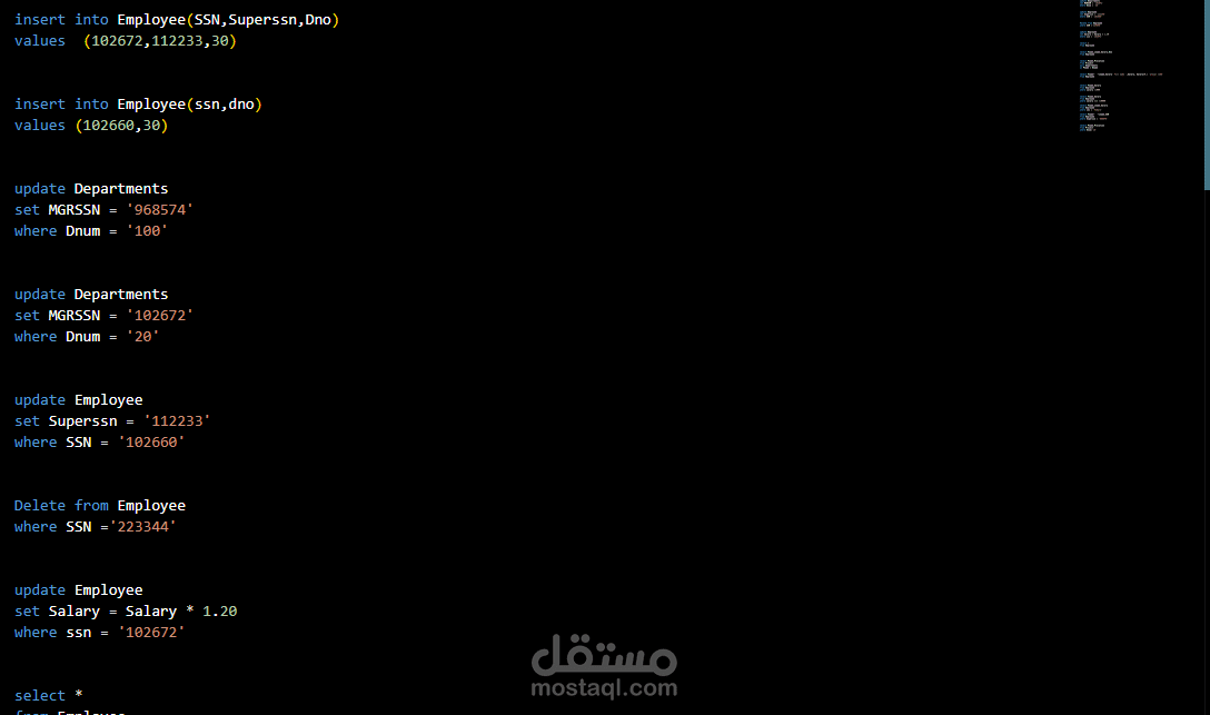 متخصص تحليل واستعلام قواعد البيانات باستخدام SQL