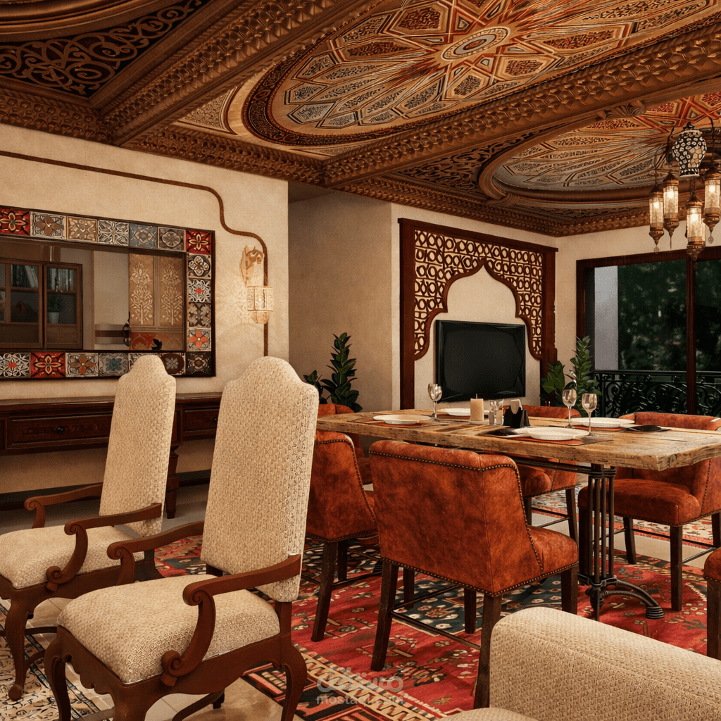 Residential Reception Design – Iranian Style تصميم استقبال سكني - على الطراز الإيراني