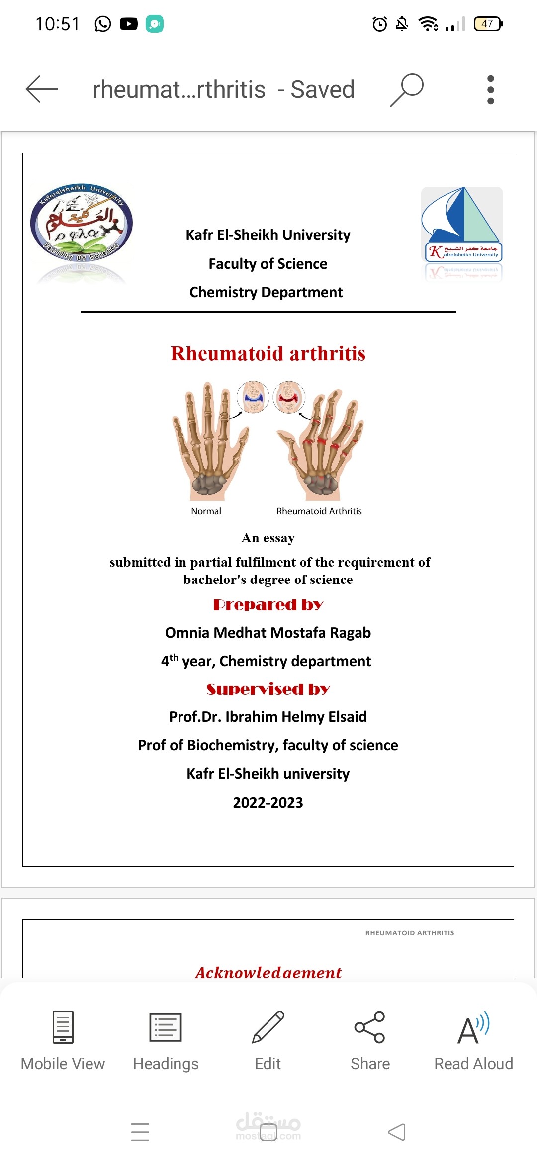 Research about Rheumatoid arthritis