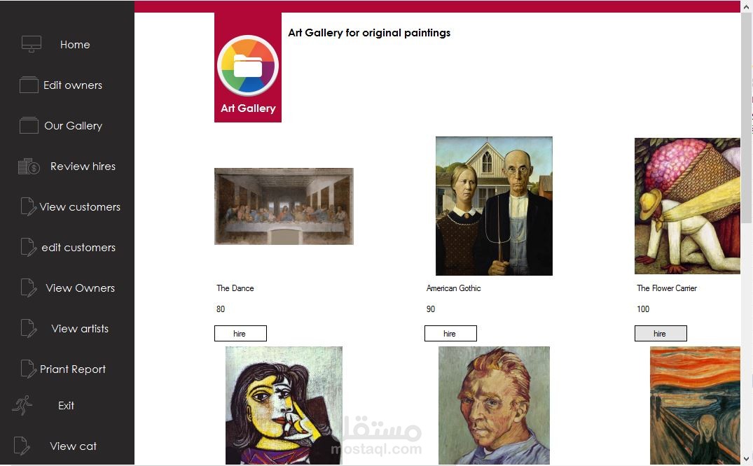 Gallery for paints Rental