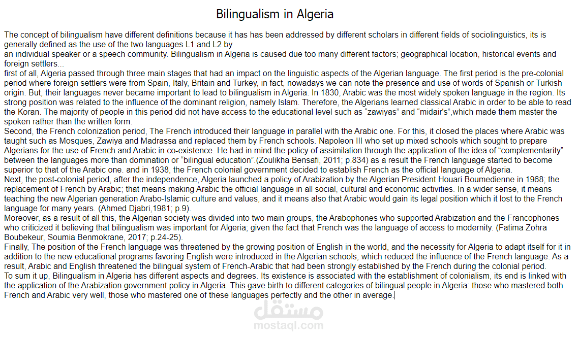 Bilingualism in Algeria