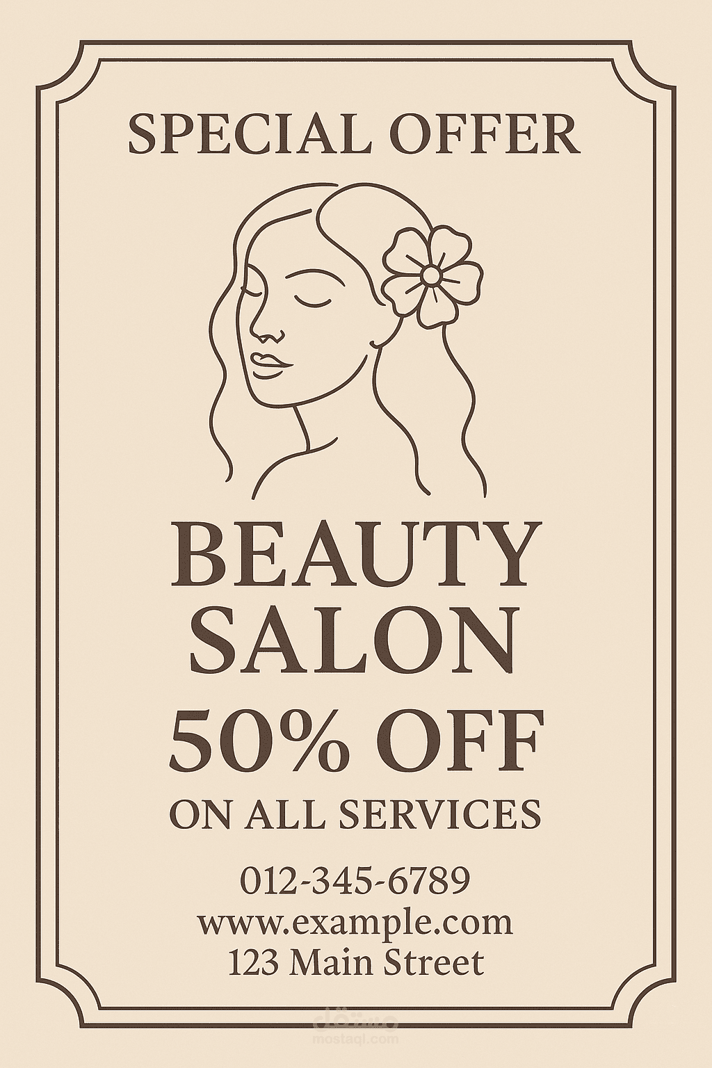 Beauty Salon – Elegant Poster Design for Promotional Offer