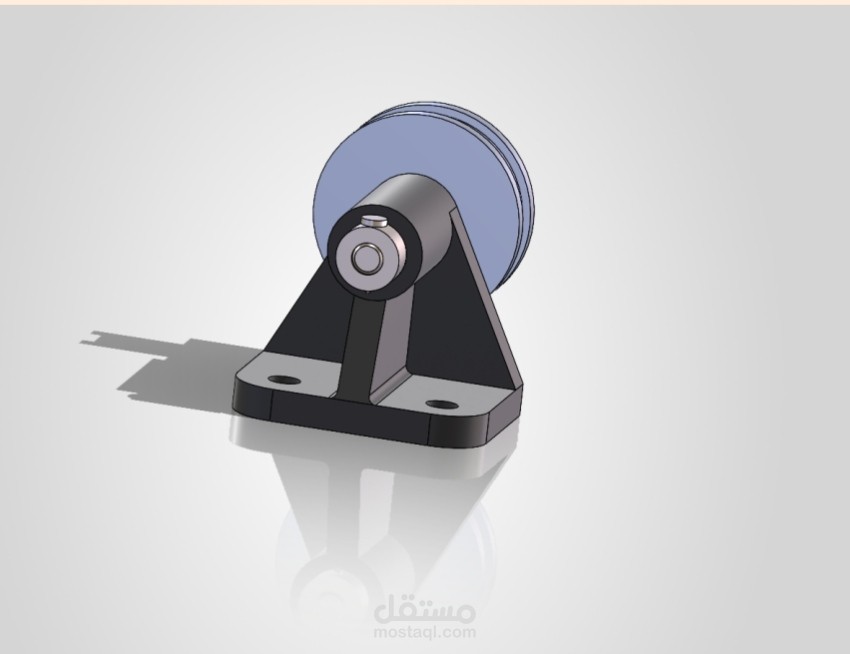 تصميم ونمذجة ثلاثية الأبعاد لعجلة توجيه وحامل تثبيت ميكانيكي (Caster Wheel) باستخدام SolidWorks