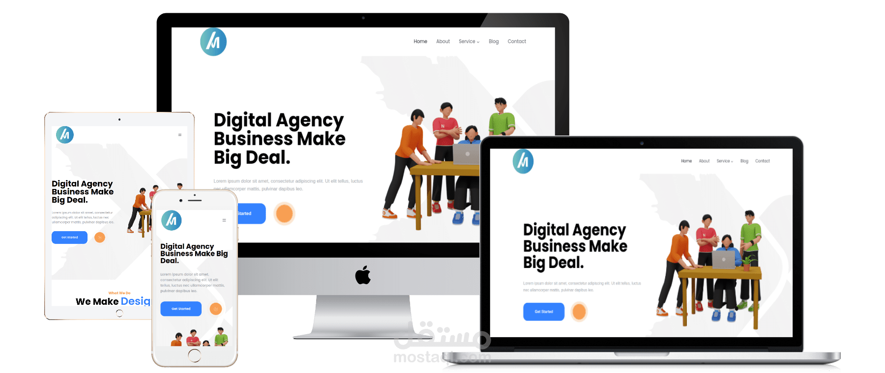 تصميم موقع معرض اعمال وتقديم خدمات لشركه Creative Agency Portfolio