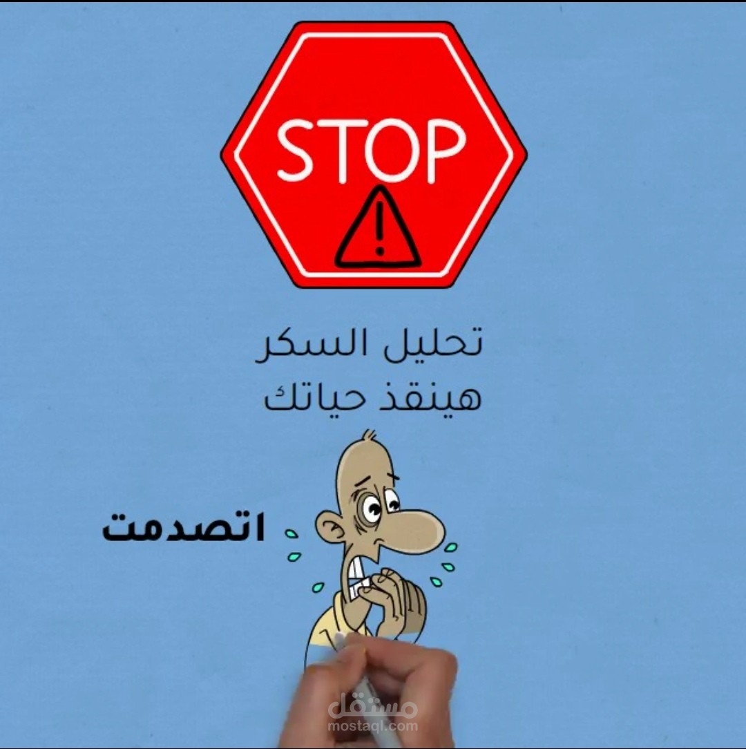 وايت بورد انيميشن لصفحة زيارة منزلية حلقة السكر