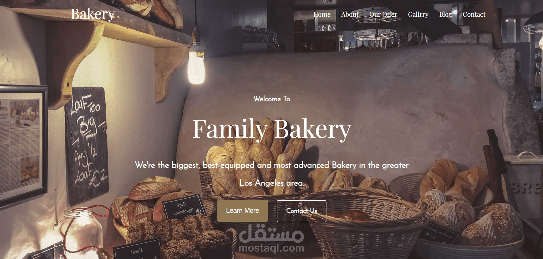 تصميم Landing Page احترافية لمخبز (Bakery Website) باستخدام HTML & CSS