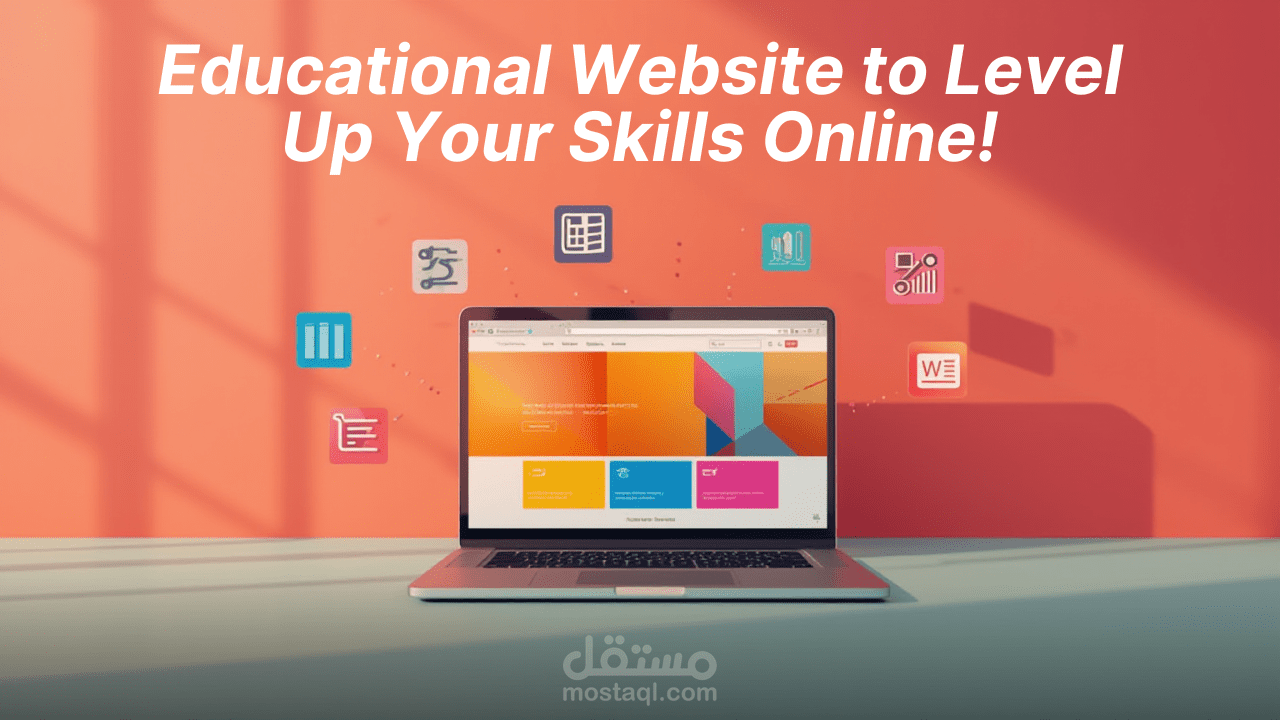 موقع تعليمي متجاوب بتصميم عصري وألوان جذابة