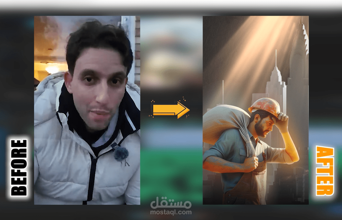قبل و بعد تعديل احد فديوهات "Mr Adnan"