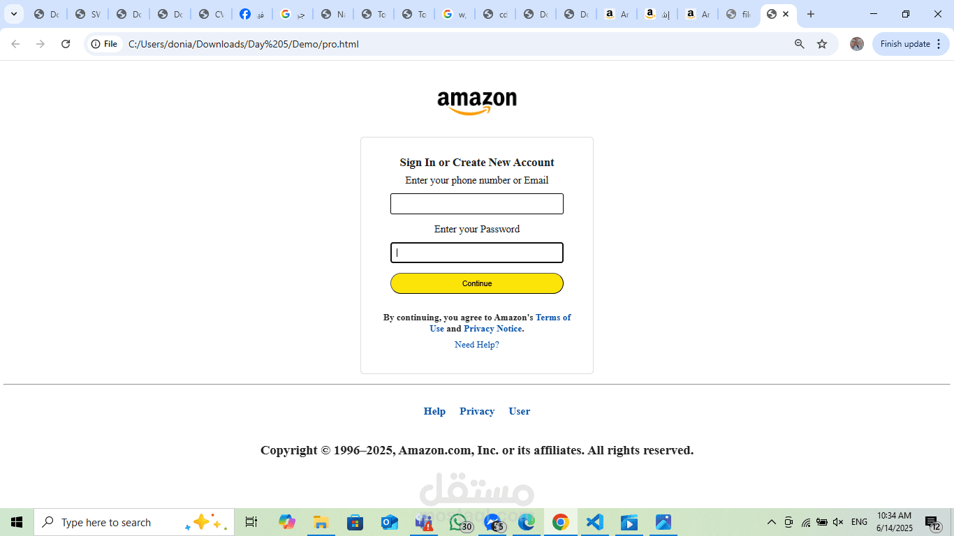 Amazon Login Page
