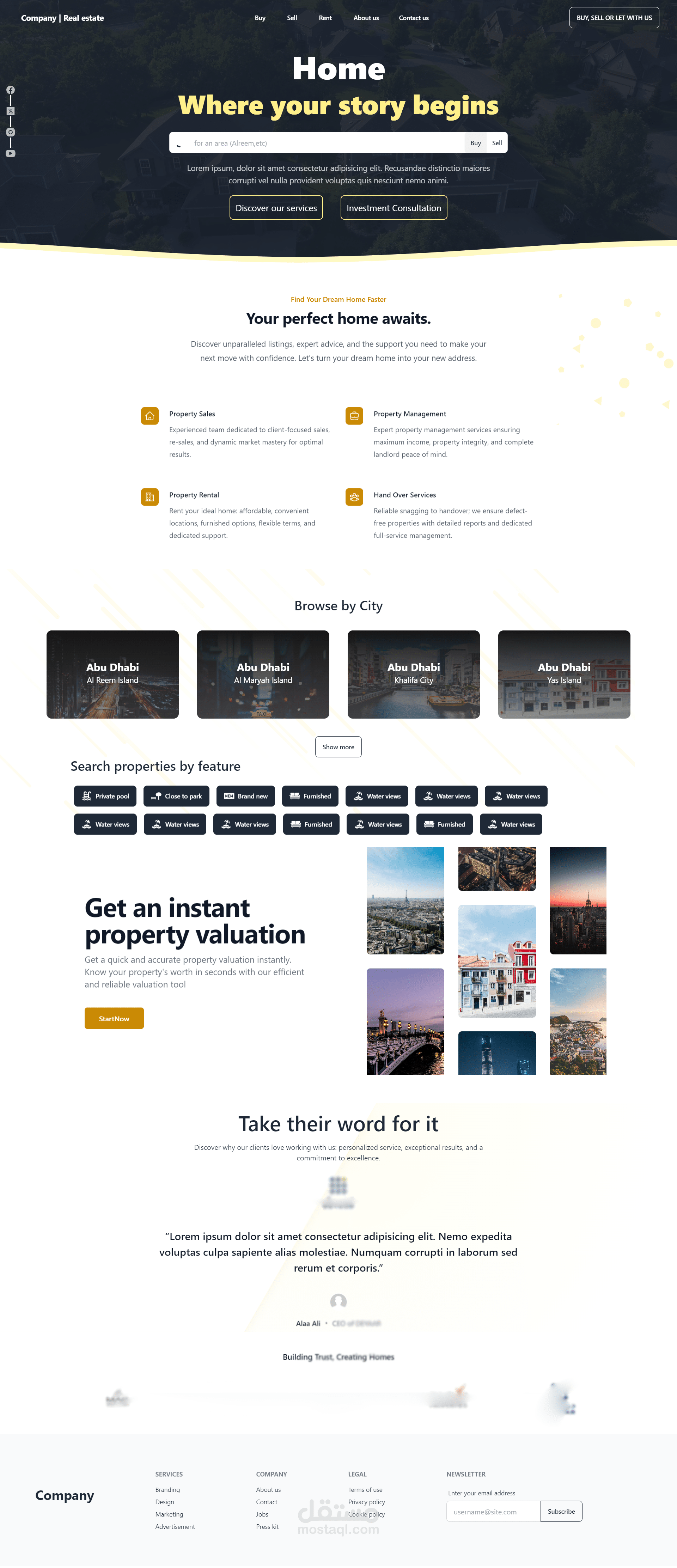 قالب لموقع شركة عقارية
