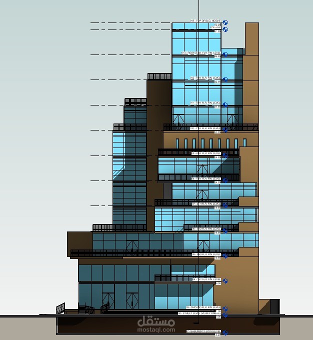 حصر كميات برج 20 دور كاملاً لجميع الرسومات.