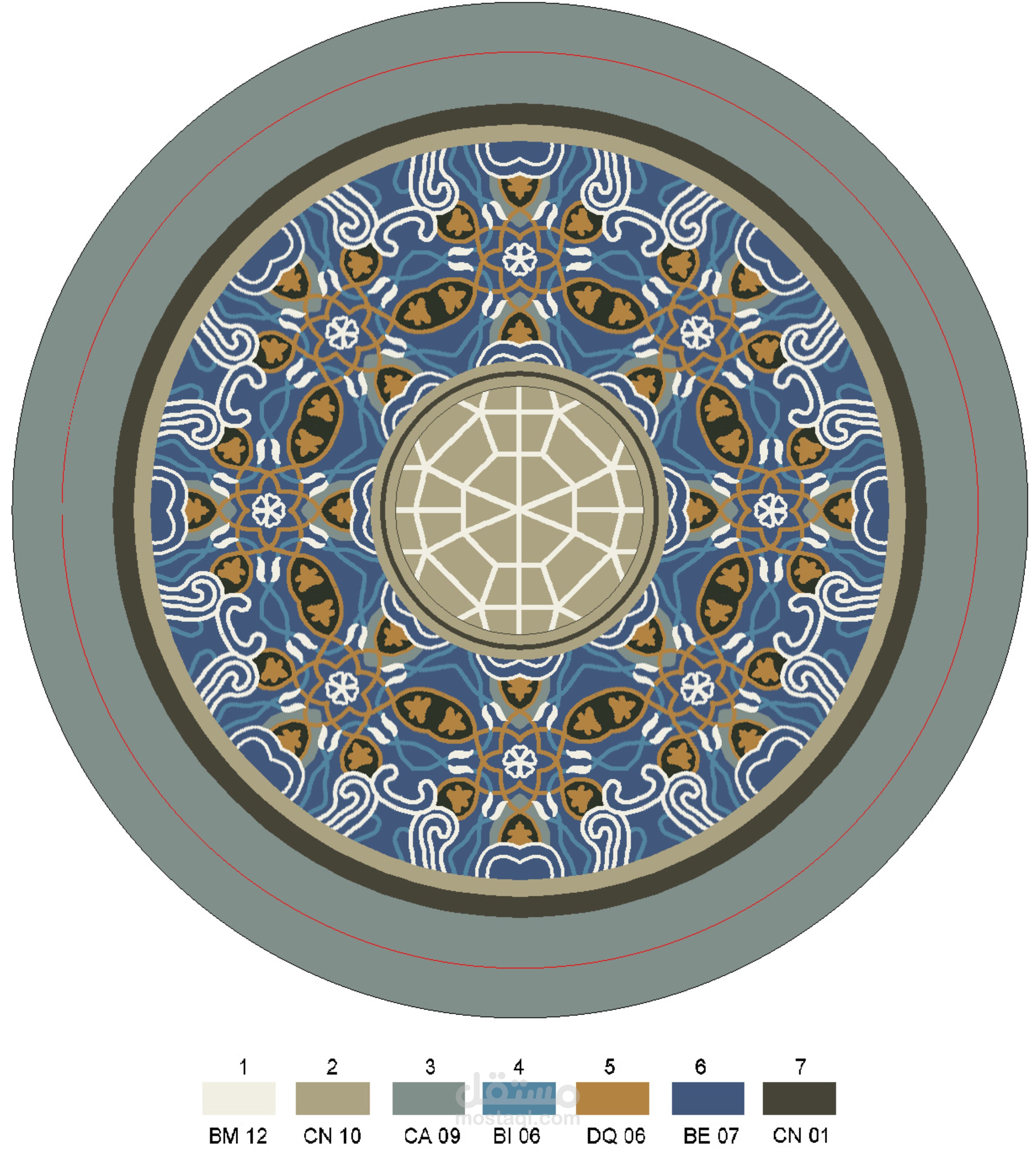 تصميم غرافيكي لسجادة تفصيل يدوي