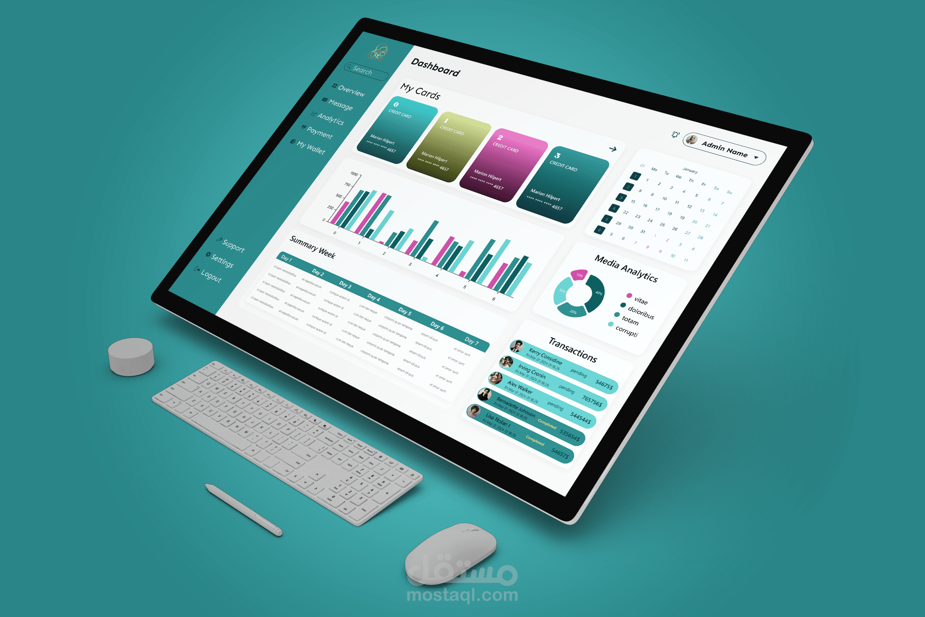 تصميم واجهه مستخدم "UI/UX"  لموقع تحليل بيانات احترافي ومتجاوب