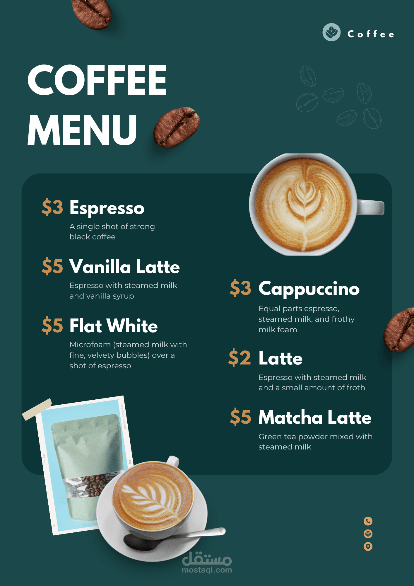 Menu food, coffee