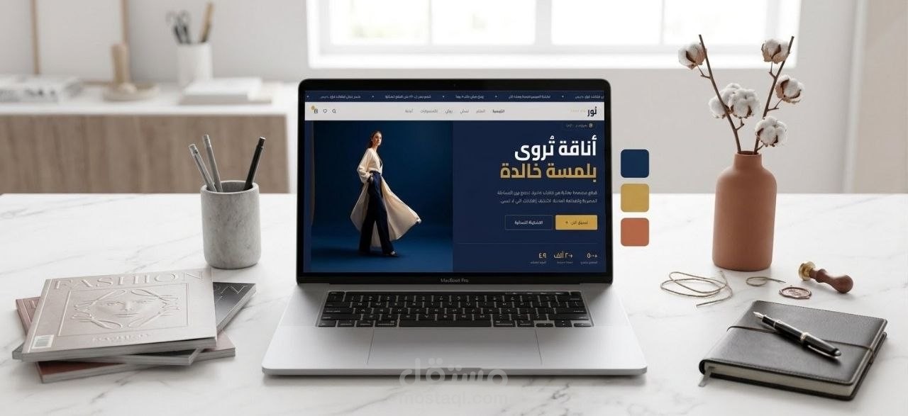 تصميم متجر إلكتروني احترافي للملابس والأزياء (نور Store)