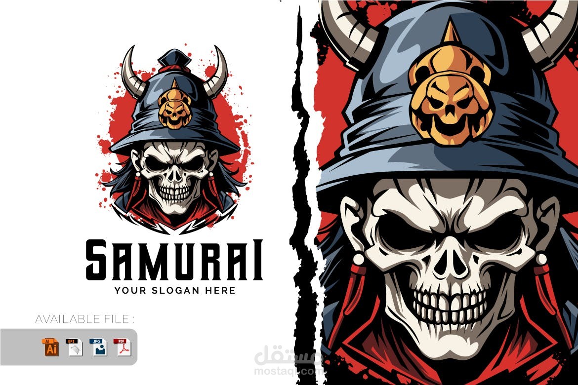 Custom logo for Japanese samurai fans. This logo was created specifically for video game content creators