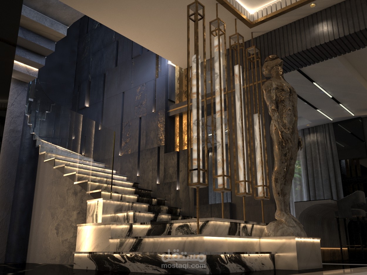 تصميم ريسبشن و مدخل علي الطراز المودرن