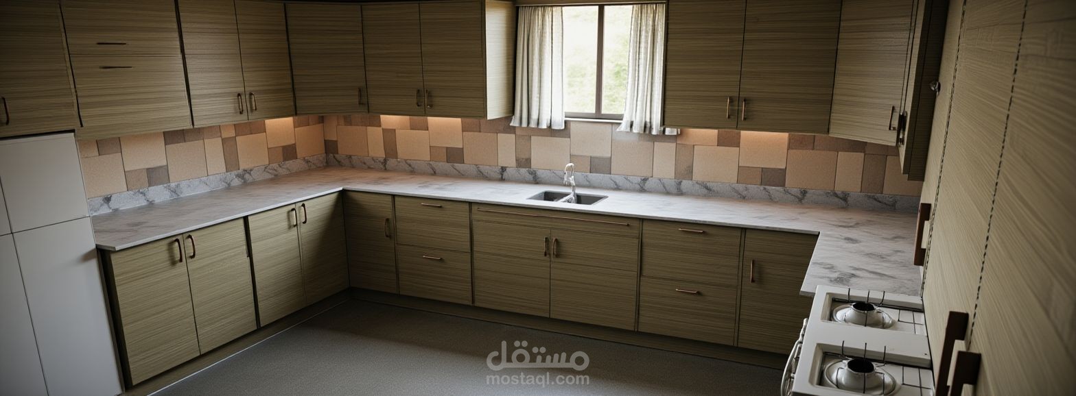 تصميم داخلي احترافي لمطبخ عصري – Kitchen Interior Visualization