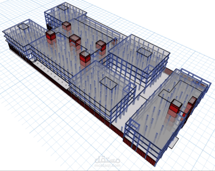 تصميم إنشائي لمستشفى علي مساحة 13000 متر مربع