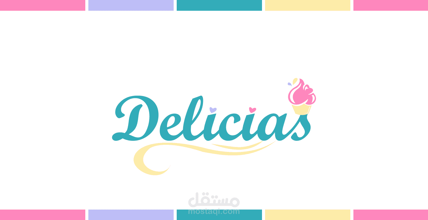 تصميم هوية بصرية لمتجر حلويات (Delicias)