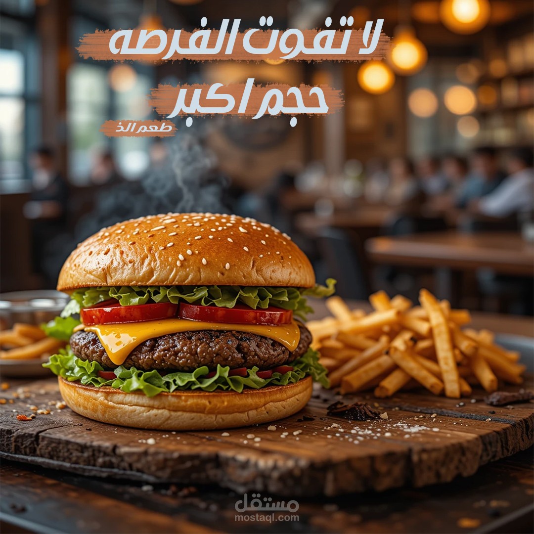 Social media design about burgers
