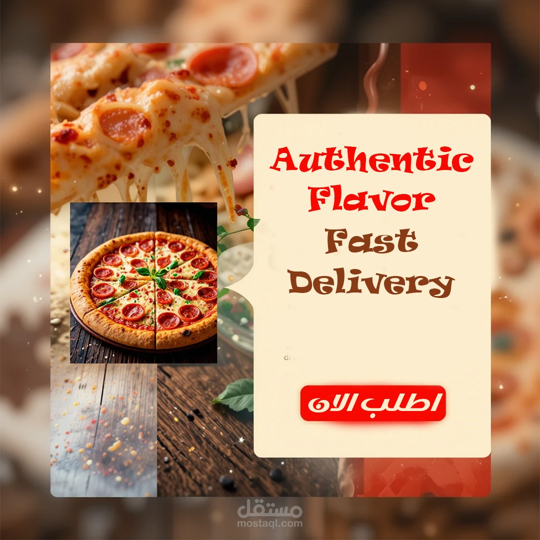 Social media design about pizza